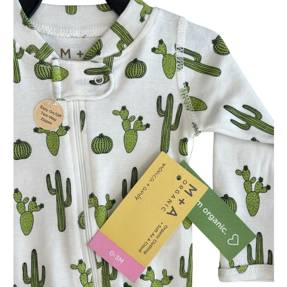 MONICA + ANDY BABY Cactus Zipper Coverall SIze 0-3m NWT - Picture 3 of 5